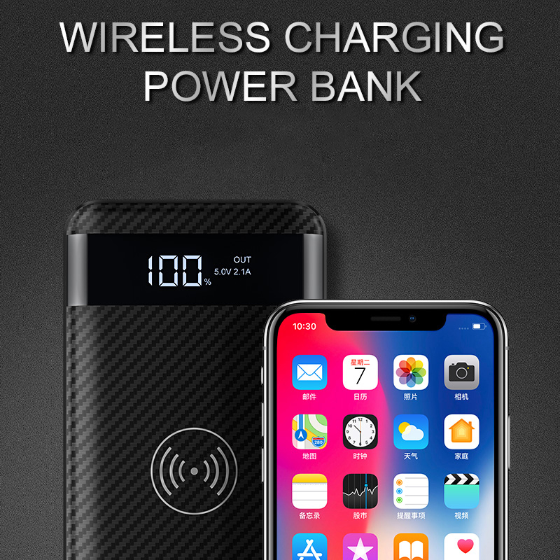 Portable Lightweight Wireless Power Bank Qi Charger iPhone 8, X, 8 Plus,  Samsung